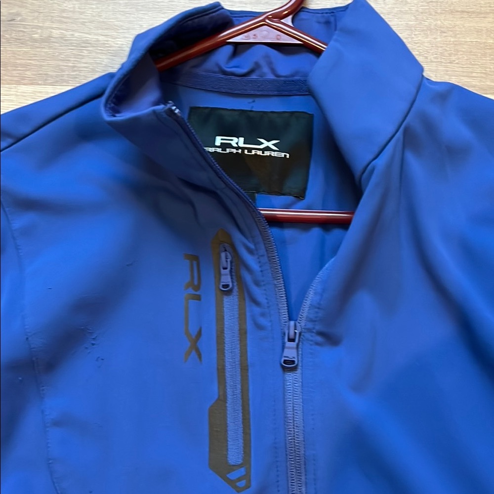 RLX Ralph Lauren Blue Performance Jacket with Stand-Up Collar